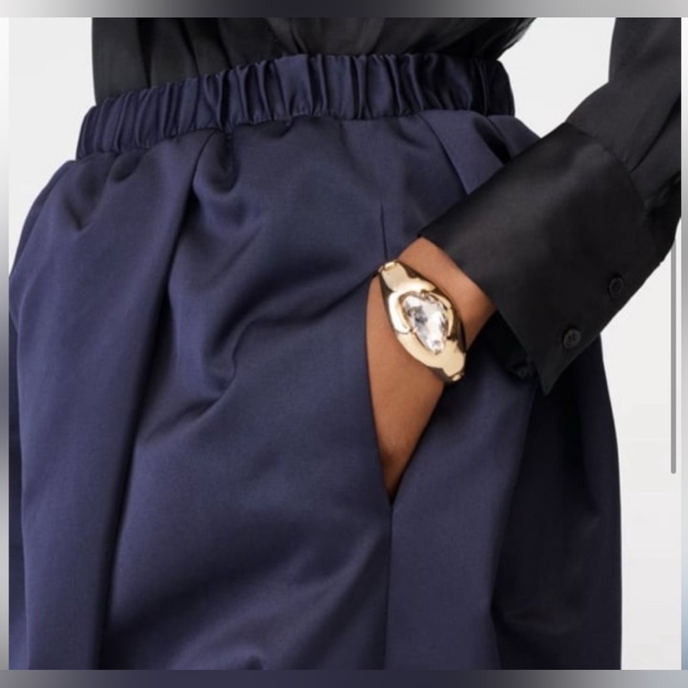 Zara collection taffeta voluminous midi blue skirt limited edition sz.S - Picture 3 of 10